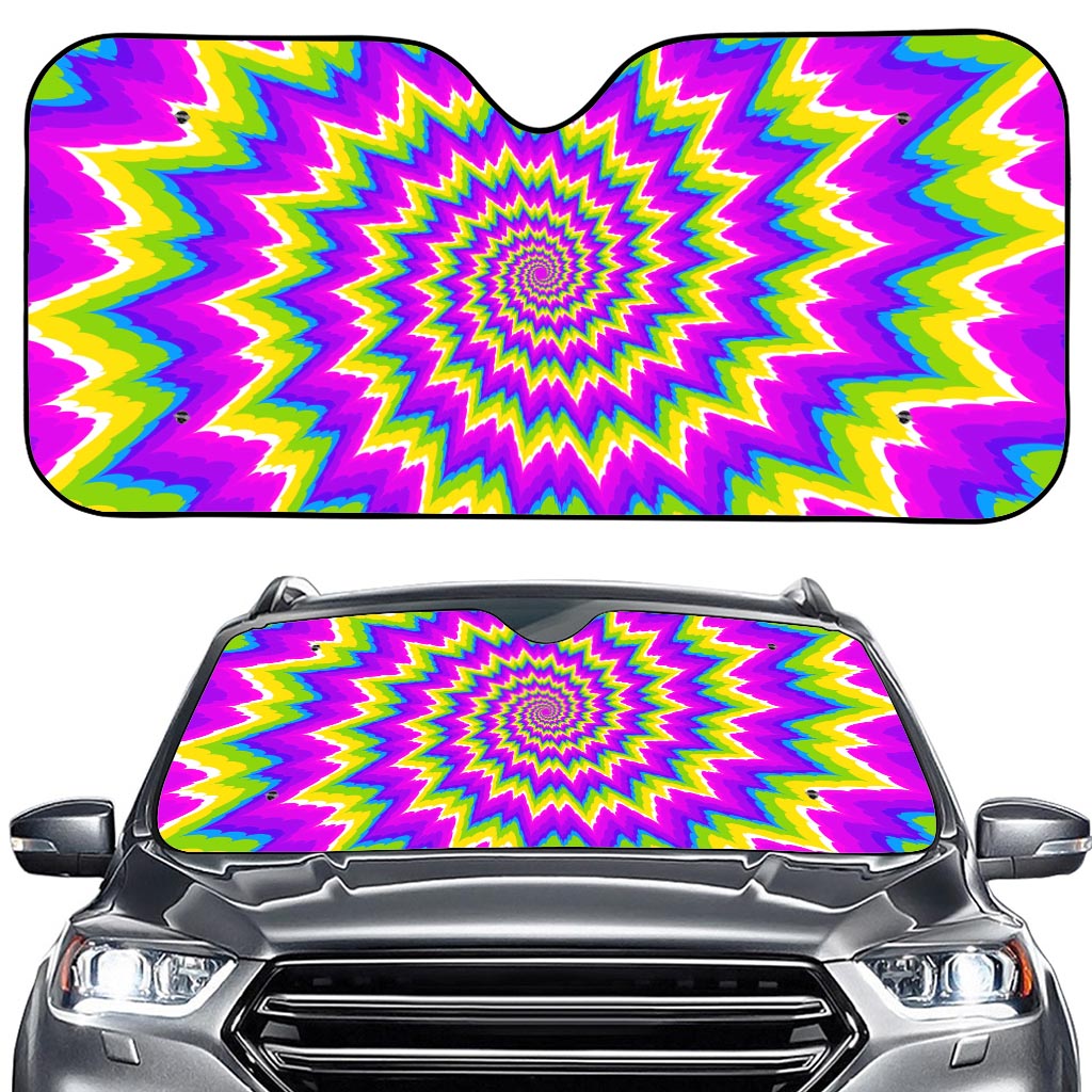 Abstract Spiral Moving Optical Illusion Car Windshield Sun Shade