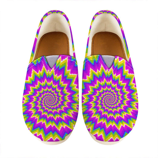 Abstract Spiral Moving Optical Illusion Casual Shoes