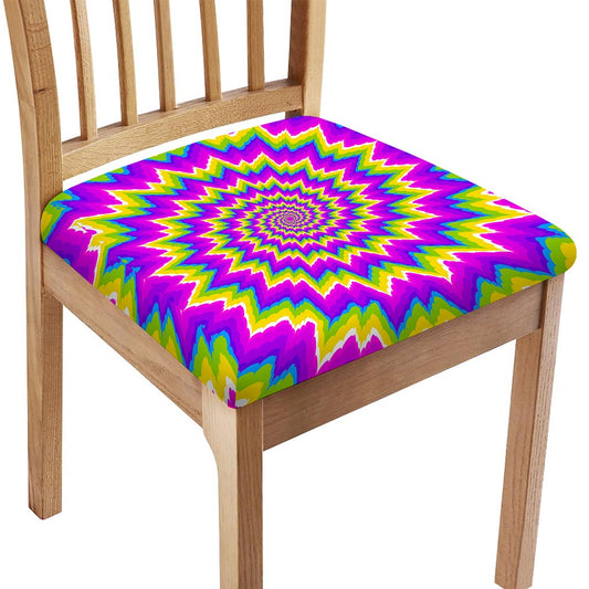 Abstract Spiral Moving Optical Illusion Chair Cushion Cover