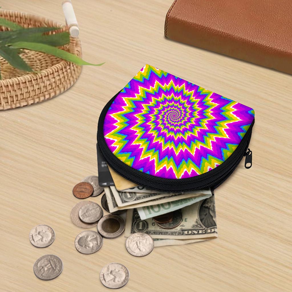 Abstract Spiral Moving Optical Illusion Coin Purse