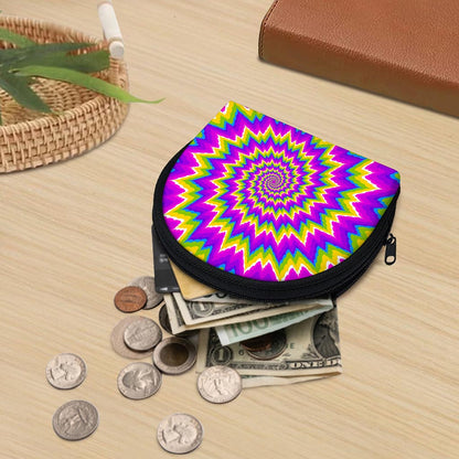 Abstract Spiral Moving Optical Illusion Coin Purse