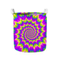 Abstract Spiral Moving Optical Illusion Collapsible Laundry Basket