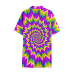 Abstract Spiral Moving Optical Illusion Cotton Hawaiian Shirt