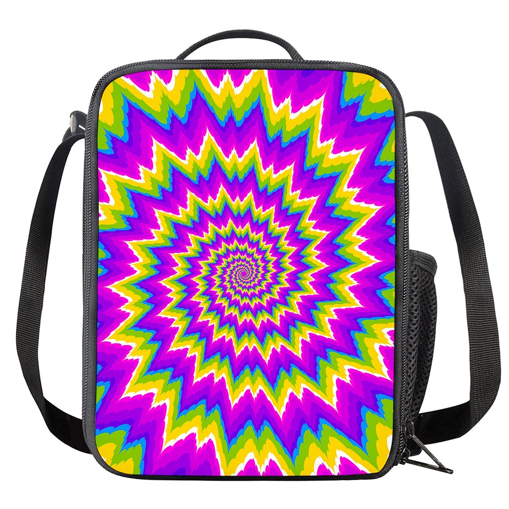 Abstract Spiral Moving Optical Illusion Crossbody Lunch Bag