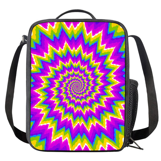 Abstract Spiral Moving Optical Illusion Crossbody Lunch Bag