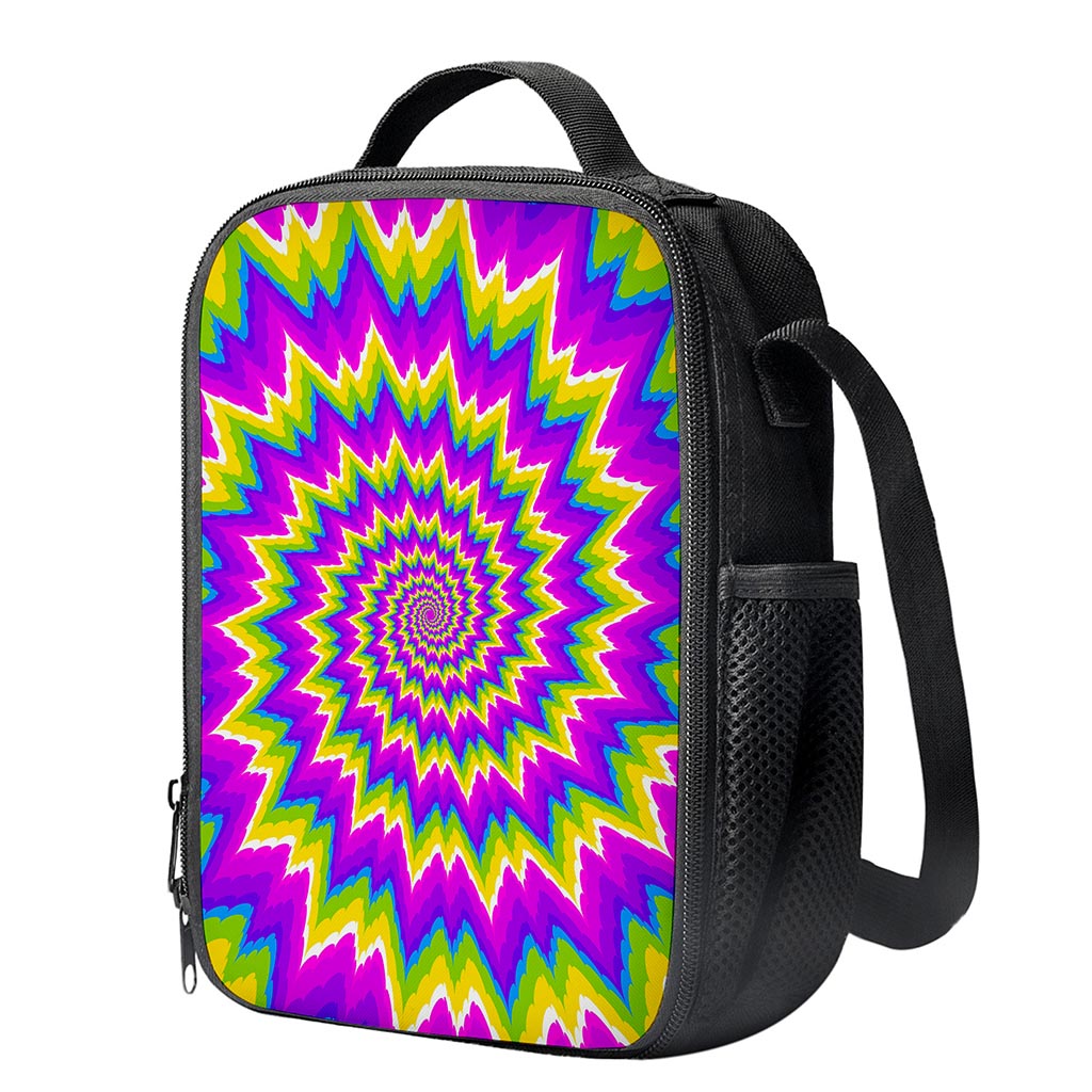 Abstract Spiral Moving Optical Illusion Crossbody Lunch Bag