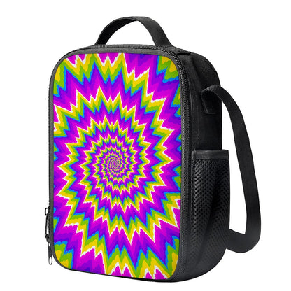 Abstract Spiral Moving Optical Illusion Crossbody Lunch Bag