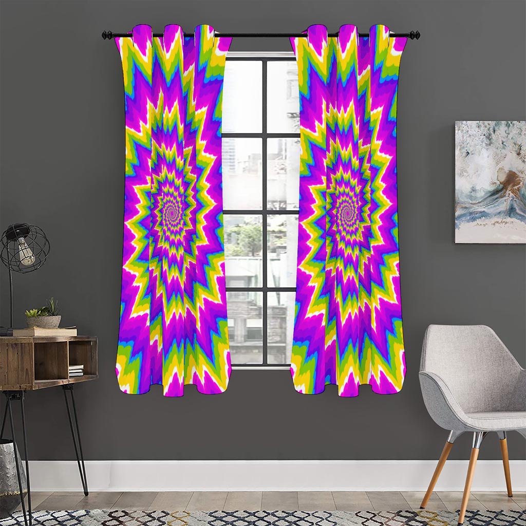Abstract Spiral Moving Optical Illusion Curtain