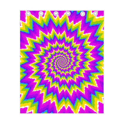 Abstract Spiral Moving Optical Illusion Curtain