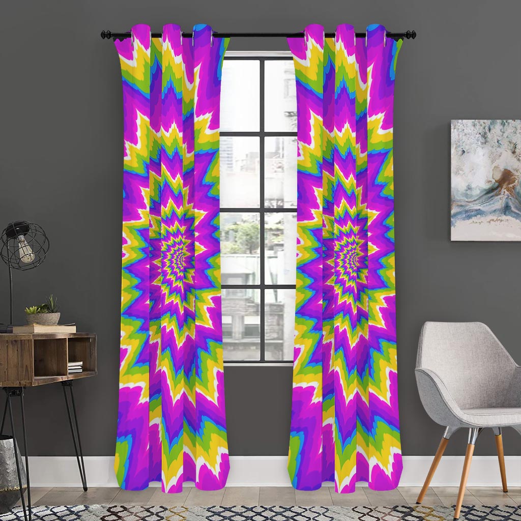 Abstract Spiral Moving Optical Illusion Curtain
