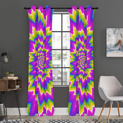 Abstract Spiral Moving Optical Illusion Curtain