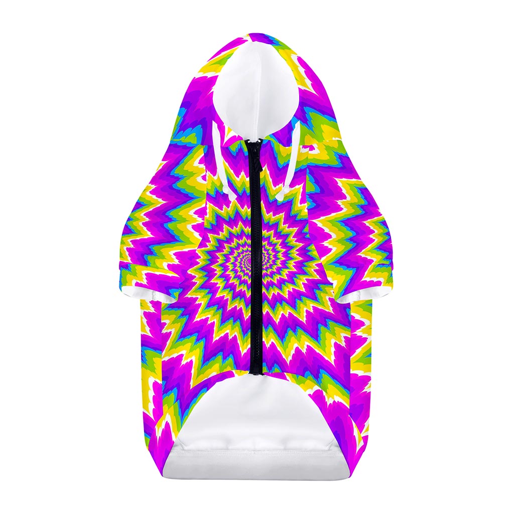 Abstract Spiral Moving Optical Illusion Dog Zip Up Hoodie