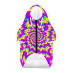Abstract Spiral Moving Optical Illusion Dog Zip Up Hoodie