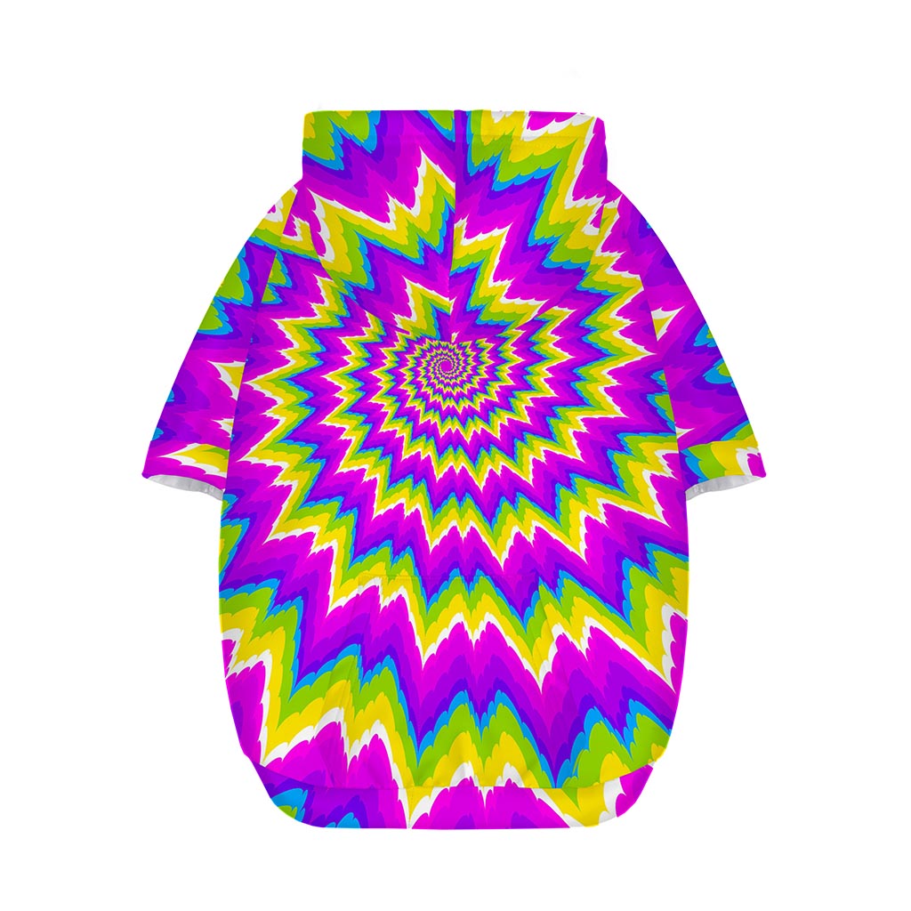 Abstract Spiral Moving Optical Illusion Dog Zip Up Hoodie