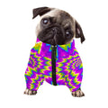 Abstract Spiral Moving Optical Illusion Dog Zip Up Jacket