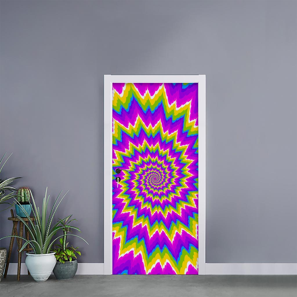 Abstract Spiral Moving Optical Illusion Door Sticker