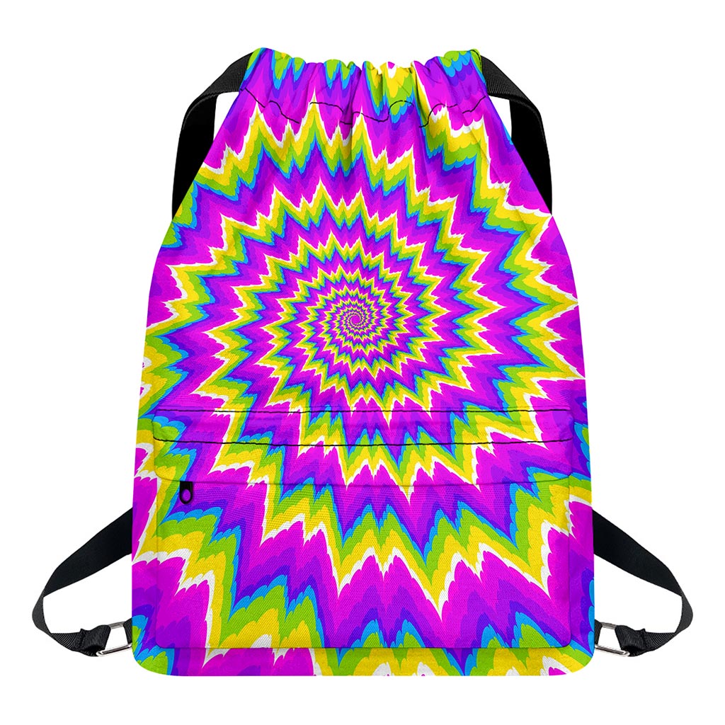 Abstract Spiral Moving Optical Illusion Drawstring Backpack