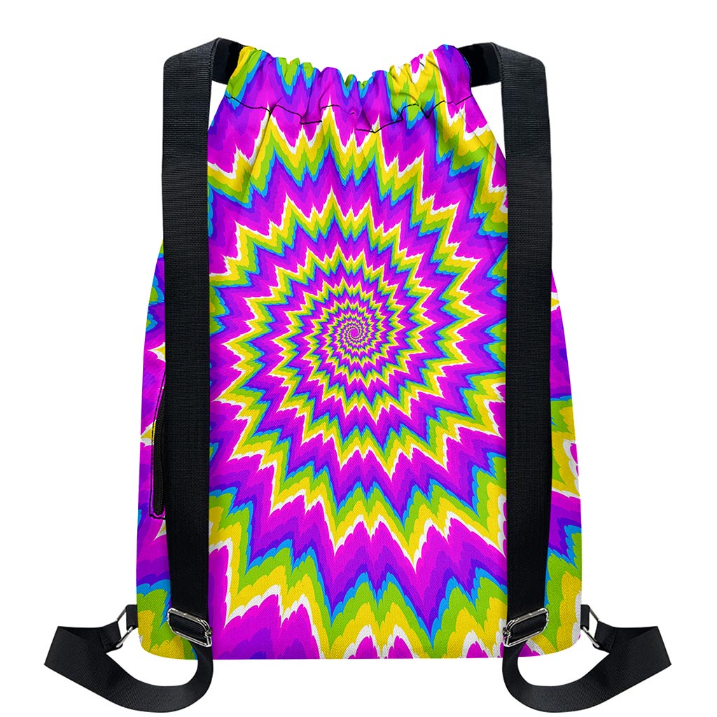 Abstract Spiral Moving Optical Illusion Drawstring Backpack