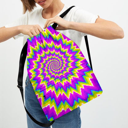 Abstract Spiral Moving Optical Illusion Drawstring Backpack