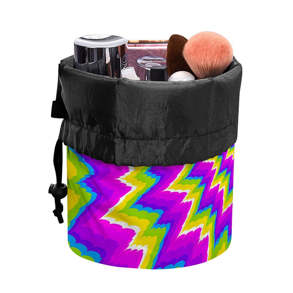 Abstract Spiral Moving Optical Illusion Drawstring Makeup Bag
