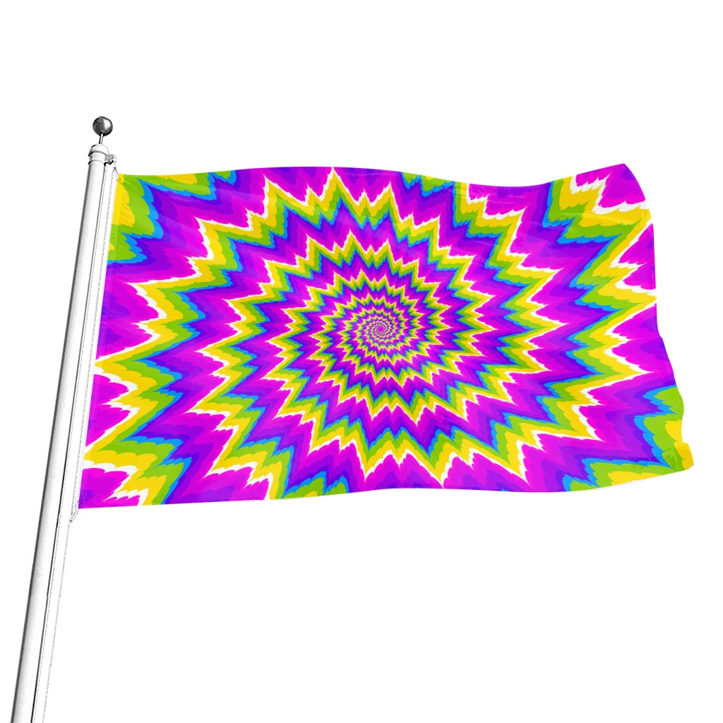 Abstract Spiral Moving Optical Illusion Flag