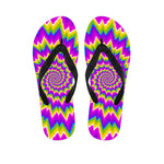 Abstract Spiral Moving Optical Illusion Flip Flops