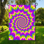 Abstract Spiral Moving Optical Illusion Garden Flag