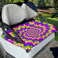 Abstract Spiral Moving Optical Illusion Golf Cart Seat Cover