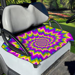 Abstract Spiral Moving Optical Illusion Golf Cart Seat Cover