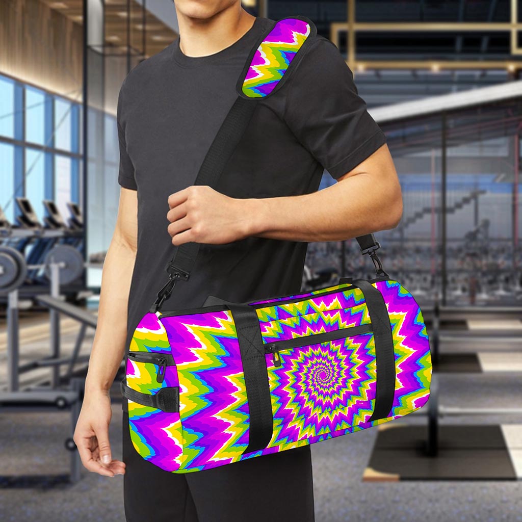 Abstract Spiral Moving Optical Illusion Gym Bag