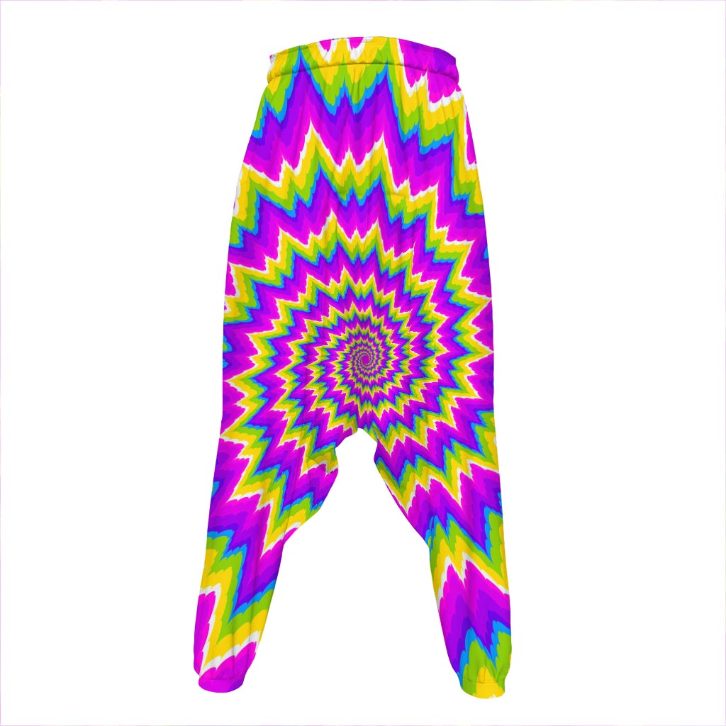 Abstract Spiral Moving Optical Illusion Hammer Pants