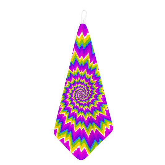 Abstract Spiral Moving Optical Illusion Hand Towel