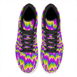 Abstract Spiral Moving Optical Illusion High Top Leather Sneakers