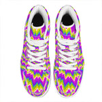 Abstract Spiral Moving Optical Illusion High Top Leather Sneakers
