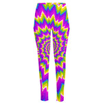 Abstract Spiral Moving Optical Illusion High-Waisted Pocket Leggings