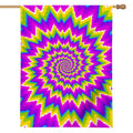 Abstract Spiral Moving Optical Illusion House Flag