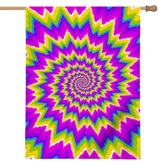 Abstract Spiral Moving Optical Illusion House Flag