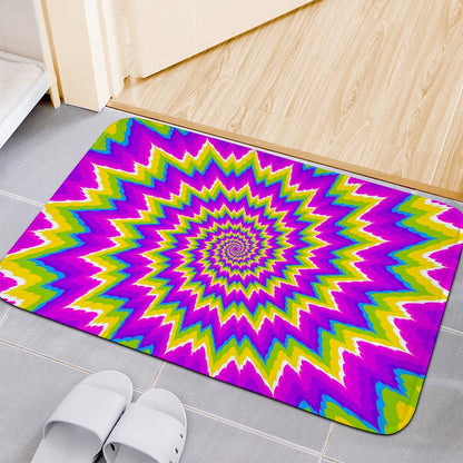 Abstract Spiral Moving Optical Illusion Indoor Door Mat