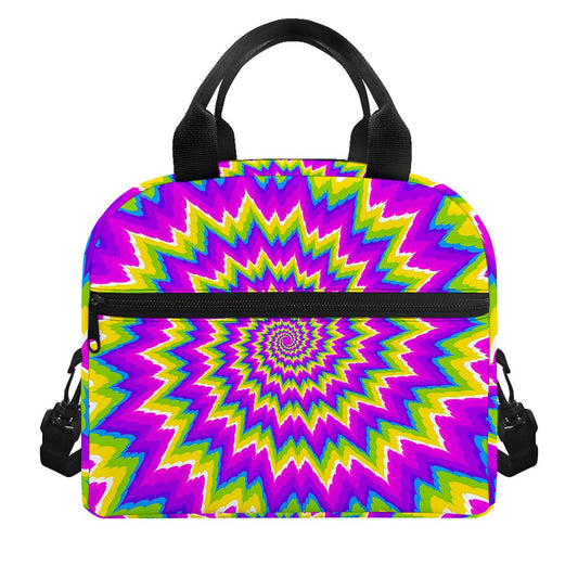 Abstract Spiral Moving Optical Illusion Insulated Lunch Bag