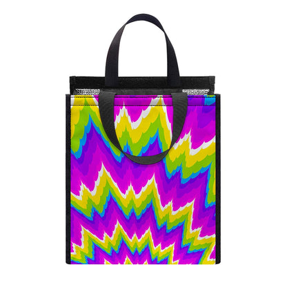 Abstract Spiral Moving Optical Illusion Insulated Lunch Tote