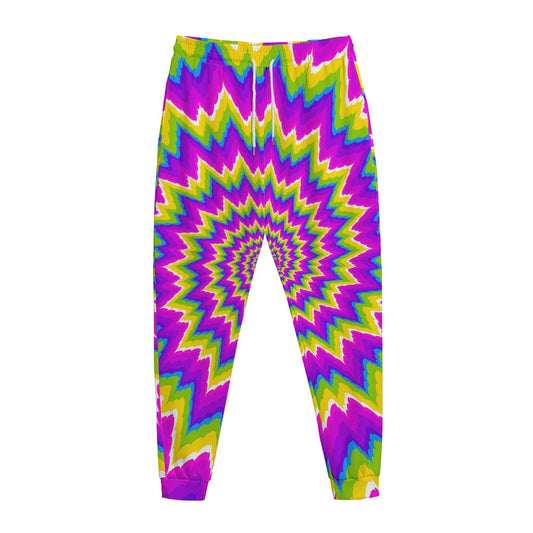 Abstract Spiral Moving Optical Illusion Jogger Pants