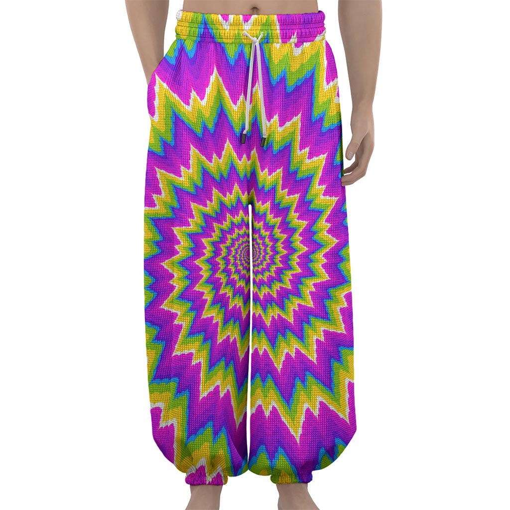 Abstract Spiral Moving Optical Illusion Lantern Pants