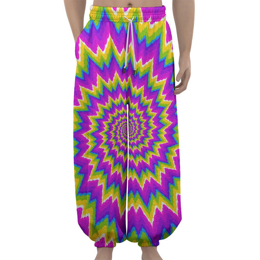 Abstract Spiral Moving Optical Illusion Lantern Pants