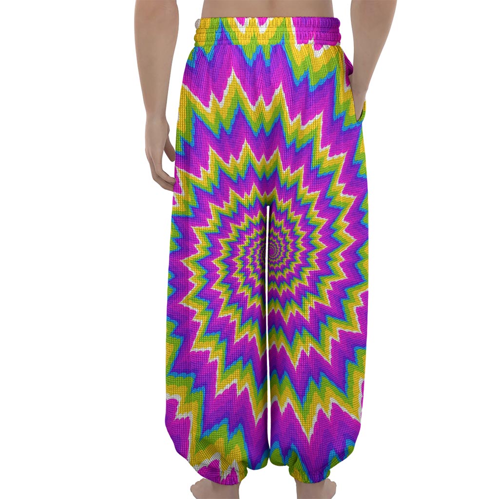 Abstract Spiral Moving Optical Illusion Lantern Pants