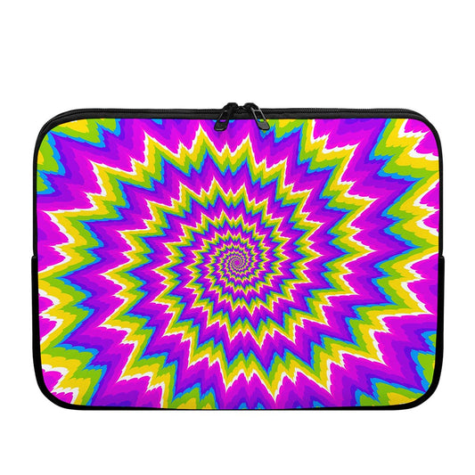 Abstract Spiral Moving Optical Illusion Laptop Sleeve