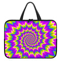 Abstract Spiral Moving Optical Illusion Laptop Sleeve With Handle