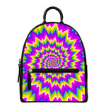 Abstract Spiral Moving Optical Illusion Leather Backpack