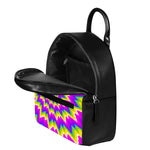 Abstract Spiral Moving Optical Illusion Leather Backpack