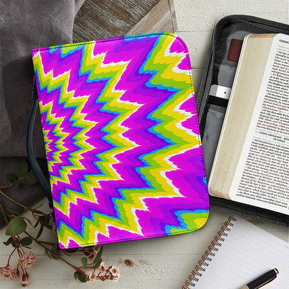 Abstract Spiral Moving Optical Illusion Leather Bible Cover