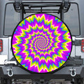 Abstract Spiral Moving Optical Illusion Leather Spare Tire Cover